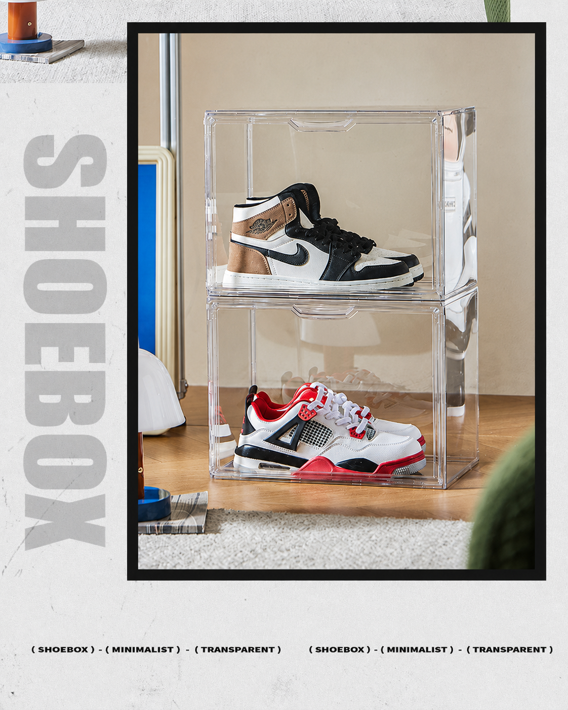 Clear Stackable Shoe Box with  - Sneaker Care Shoe Box บทวิจารณ์และราคา